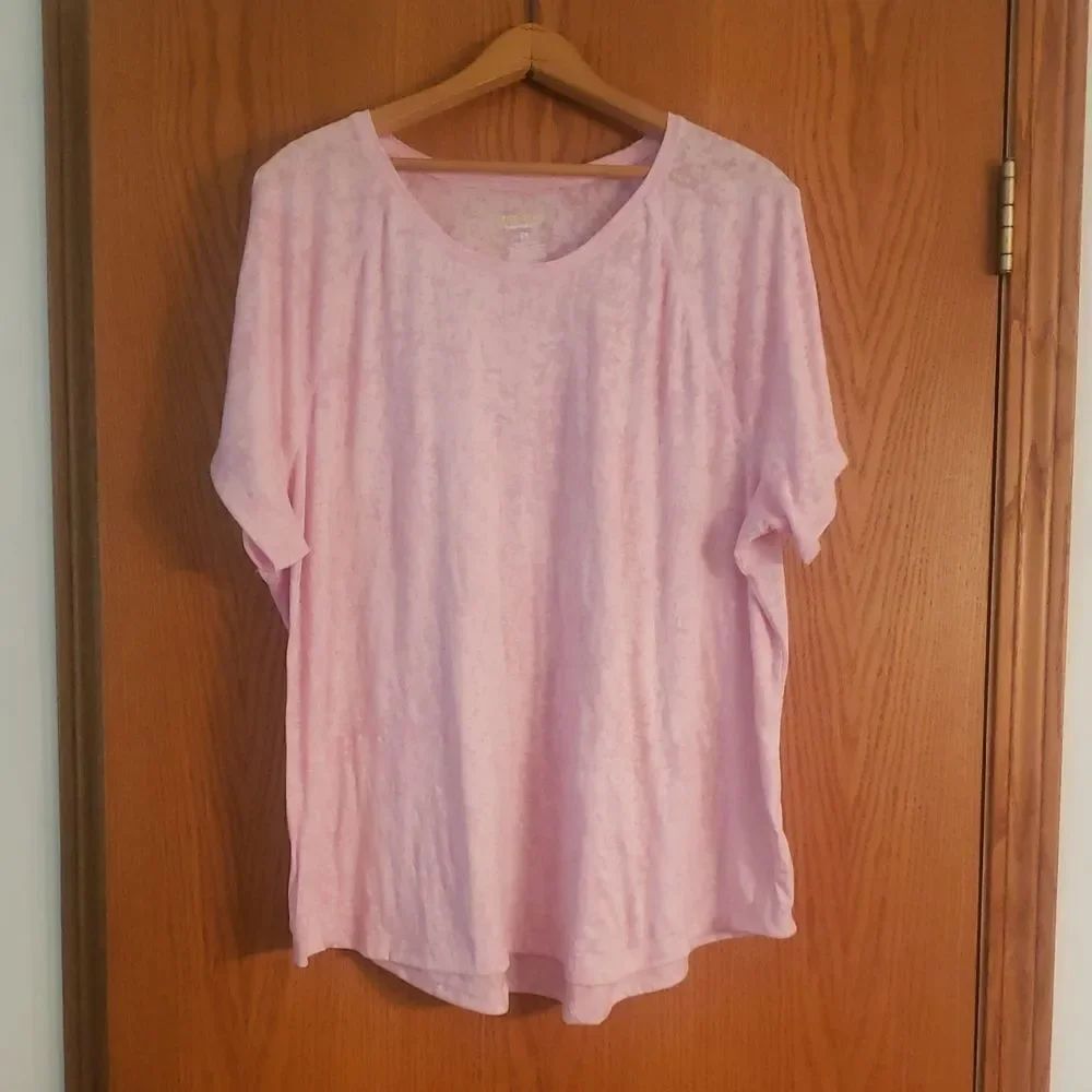 Pink Tek Gear Essential Gear Semi-Sheer Wicking T-Shirt Sz 2X